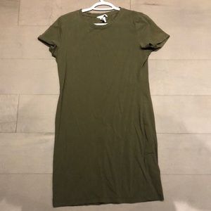 Olive green t-shirt dress